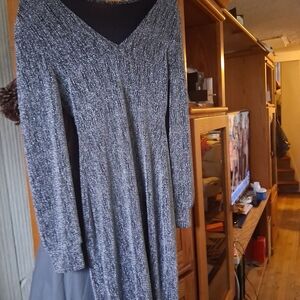 Elegant Silver Long-Sleeve Dress